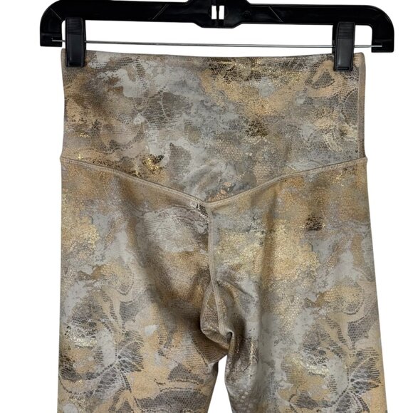 Athleta Elation Gilded Tight Leggings Gold Metallic Size XS Activewear High Rise - Picture 5 of 12